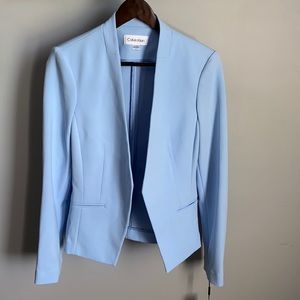 Calvin Klein Light Blue Open-Front Blazer